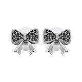 Bow shaped trendy ear studs in German Silver - The Fineworld