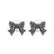 Black oxidized bow designed German silver earring - The Fineworld