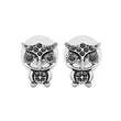 Black stone owl shaped stud earring - The Fineworld