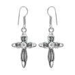 German silver cross shaped drop earrings - The Fineworld
