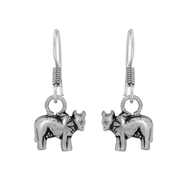 Animal shaped oxidized silver earrings - The Fineworld