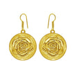 Gold plated rose designed drop earrings - The Fineworld