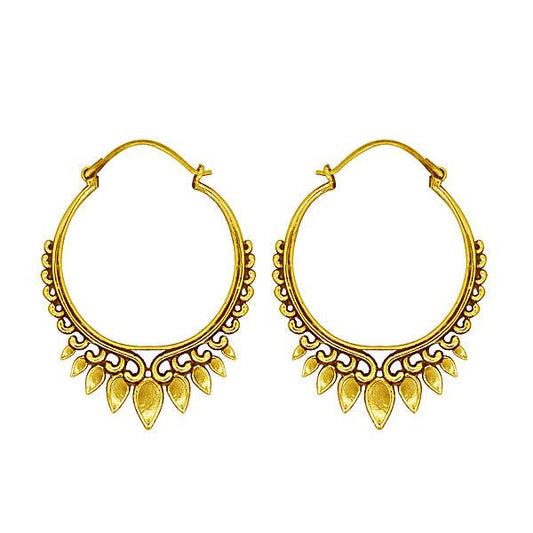 Golden Hued German Silver hoop style Earrings - The Fineworld