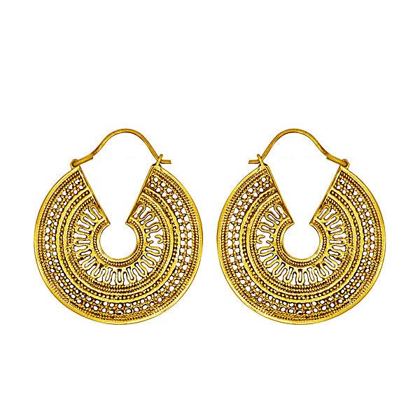 Gold-Plated Hued German Silver hoop style Earrings - The Fineworld