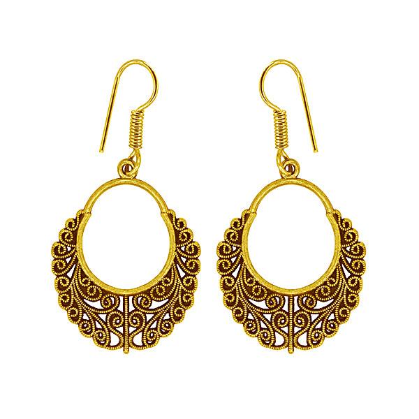 Designer gold plated drop earrings - The Fineworld