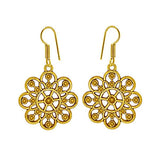Golden flower designed drop earrings - The Fineworld