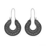 Traditional design black oxidized hoop metal earring - The Fineworld