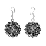 Classy designed black oxidized silver earrings - The Fineworld