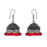 Red beaded Charming Jhumki Earrings