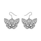 Butterfly shaped ear danglers in German Silver - The Fineworld