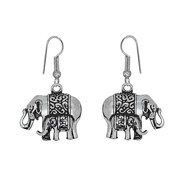 Elephant with her baby elephant designed earrings - The Fineworld