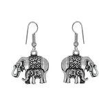 Elephant with her baby elephant designed earrings - The Fineworld