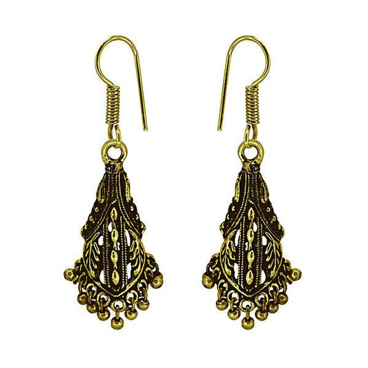 Yellow gold plated drop earrings - The Fineworld