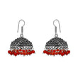 Orange color beads classy jhumki earrings - The Fineworld