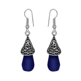 Blue Color Big Bead drop oxidized earring - The Fineworld