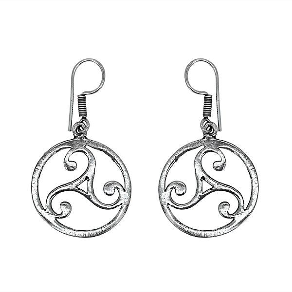 Floral Round shaped metal danglers - The Fineworld