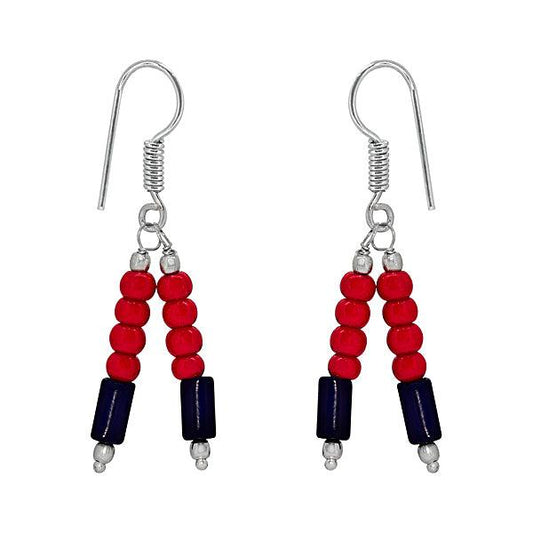 Red and blue color drop earring for women - The Fineworld
