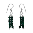 Long danglers in German silver with dark green beads - The Fineworld