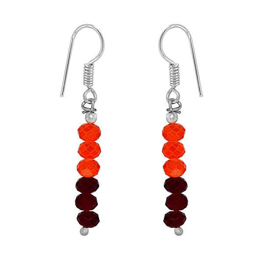 Orange and red beads earring for women - The Fineworld