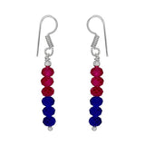 Dressy Long Red and Blue Danglers - The Fineworld