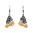 Yellow color beads small jhumki earring - The Fineworld