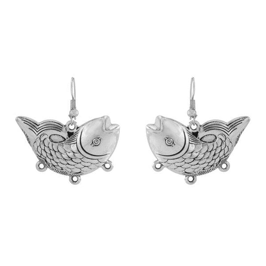 Fish shaped german silver earring - The Fineworld