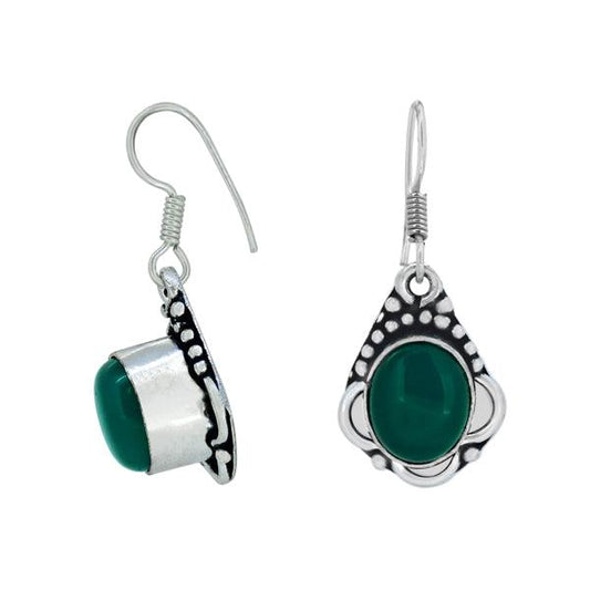 Shiny green stone stud earring for women - The Fineworld