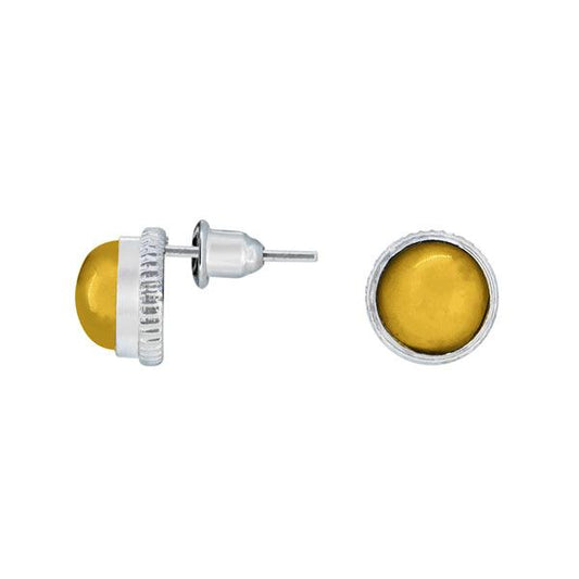Yellow color stud earring for women and girls - The Fineworld