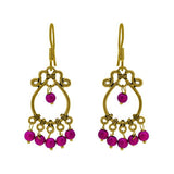 Pink beads small chandbali earrings - The Fineworld