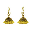 German silver golden finish jhumkas with yellow beads - The Fineworld