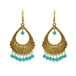 Sky Blue Color Beads Chandbali Earrings - The Fineworld