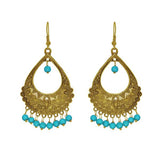 Sky Blue Color Beads Chandbali Earrings - The Fineworld