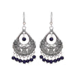 Fancy silver drops with artificial blue beads Earrings - The Fineworld