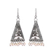 Triangle oxidized silver earrings online India - The Fineworld