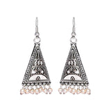 Triangle oxidized silver earrings online India - The Fineworld