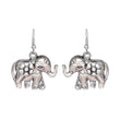 Antique Oxidized Silver Elephant charm drop earrings - The Fineworld