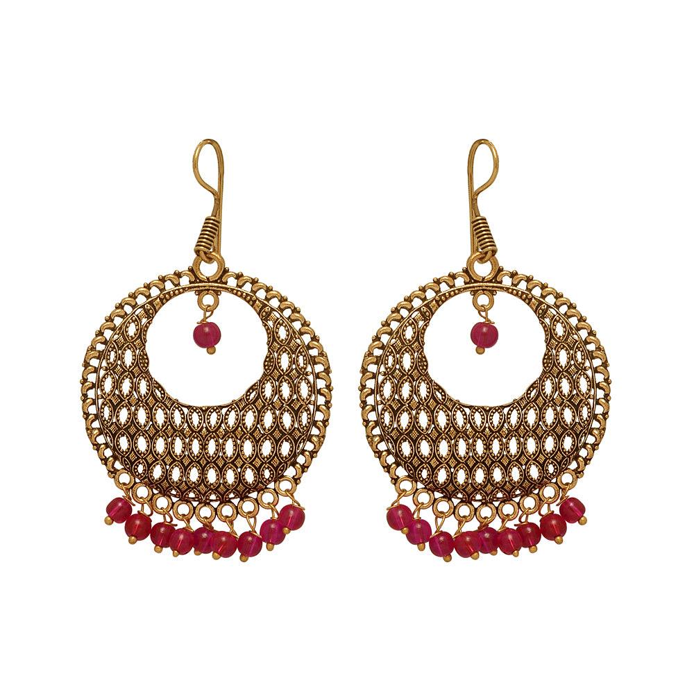 Fancy oxidized gold plated women fashion earrings - The Fineworld