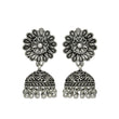 Traditional floral stud with jhumki oxidized earrings - The Fineworld