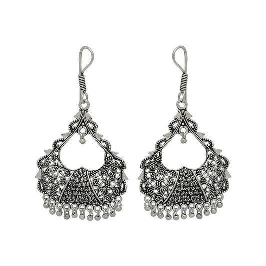 Oxidised Silver Plated Stylish Dangler earrings - The Fineworld