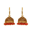 Fancy artificial golden drop red beads earrings - The Fineworld