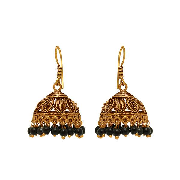 Black beads trendy fashion jhumki earring - The Fineworld