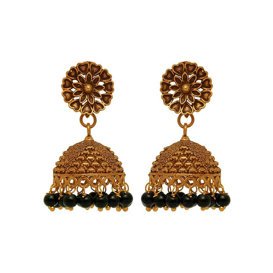 Artificial oxidized gold earrings with excellent craftsmanship - The Fineworld