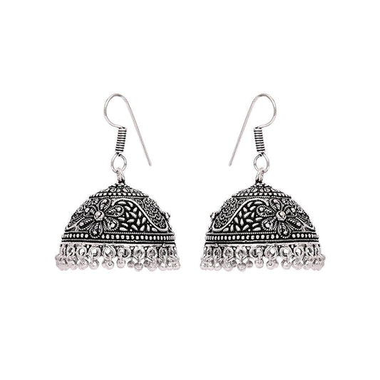 Buy online Silver Oxidised Metal Jhumka Earring from Imitation Jewellery  for Women by Abhinn for ₹329 at 75% off | 2024 Limeroad.com