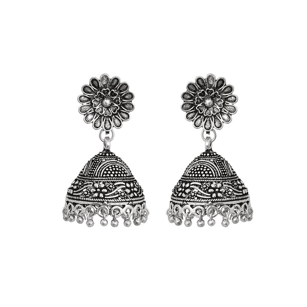 Dazzling oxidized silver earrings online - The Fineworld