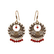 Trendy dangling oxidized gold maroon beads earrings - The Fineworld