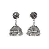 Traditional oxidized silver danglers online India - The Fineworld