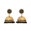 Dome shape oxidized flower-black earrings - The Fineworld