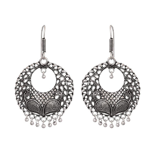 Oxidized german silver chandbali earrings for girls - The Fineworld