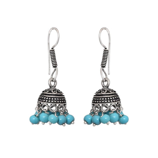 Cute mini jhumki earrings in german silver - The Fineworld