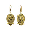 Angry Owl Shaped Golden Drop Earrings - The Fineworld